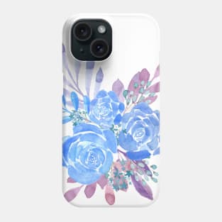 Blue roses bouquet Phone Case