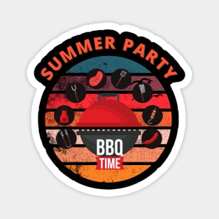 Summer Party BBQ Time Magnet