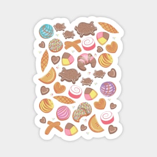 Mexican Sweet Bakery Frenzy // white background pastel colors pan dulce Magnet