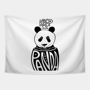 keep calm and love panda Tapestry