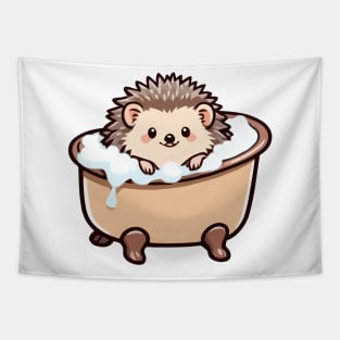 Cute Hedgehog in the Bathtub Tapestry