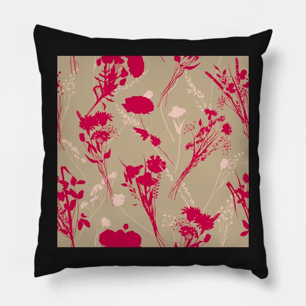 Florals in Magentaverse Pillow by DiorelleDesigns