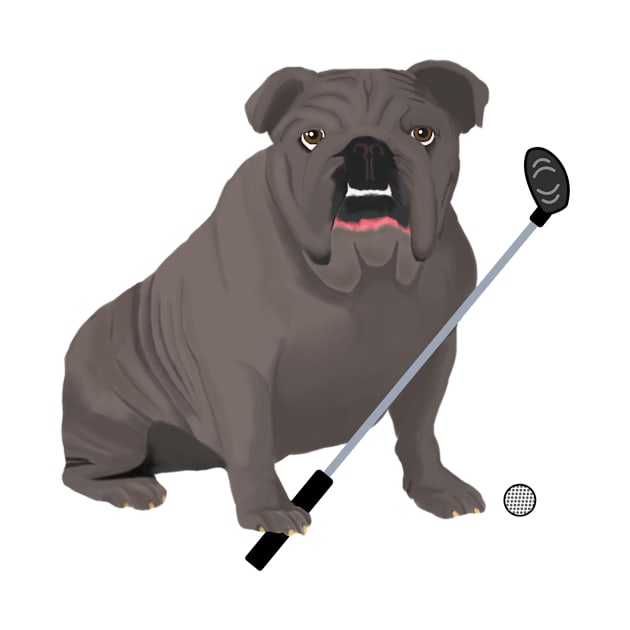 Golf Gray Bulldog by College Mascot Designs