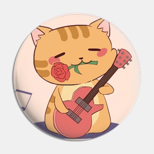 Don't Mind Me, Just Vibing - Guitar Chibi Cat III Pin