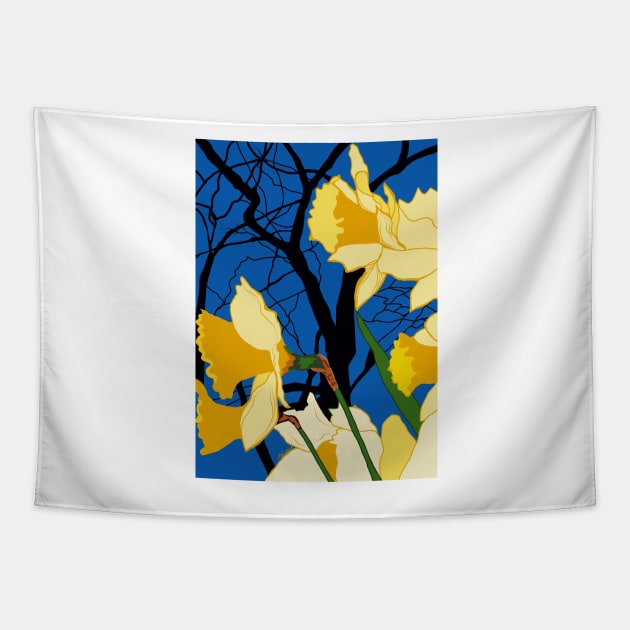 Spring daffs Tapestry by Stufnthat