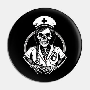 Skeleton nurse practitioner registered nurse halloween design Pin