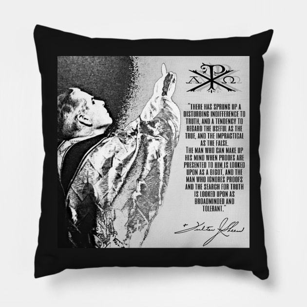 BISHOP FULTON JOHN SHEEN Pillow by TextGraphicsUSA