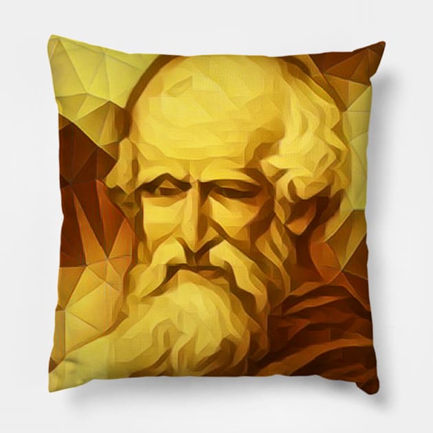 Archimedes Golden Portrait | Archimedes Artwork 9 Pillow by JustLit