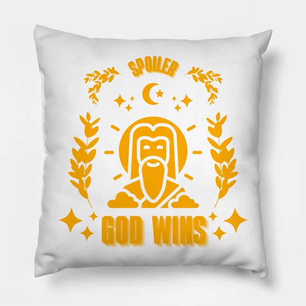 Spoiler God Wins Pillow by Oeuvres
