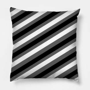 black, white, grey diagonal stripes Pillow