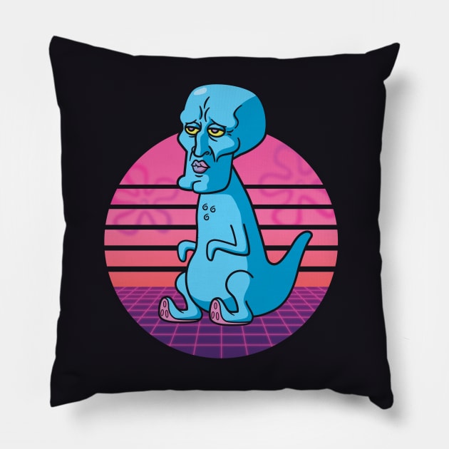 Handsome Squidasaurus Rex Pillow by narmidude