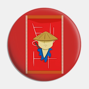 Samurai cartoon Pin