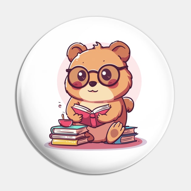 Kawaii Quokka reading a book Pin by MilkyBerry