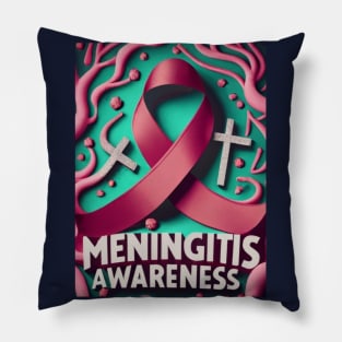 Meningitis Awareness Ribbon with Veins Pillow