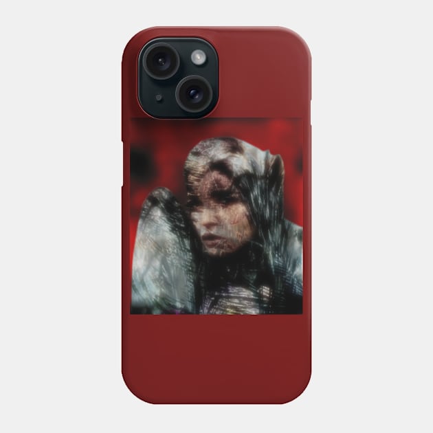 Beautiful girl, warrior with a shield, knight. Dark but beautiful. Red, yellow, gray. Phone Case by 234TeeUser234