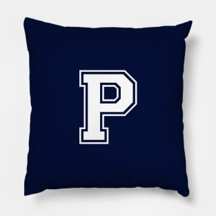 Initial Letter P - Varsity Style Design Pillow