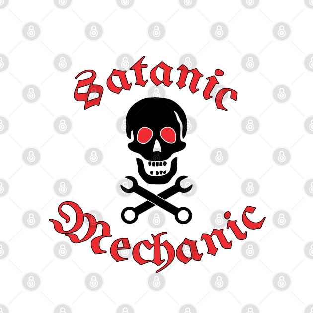 Satanic Mechanic Funny Motif Slogan by Harlake