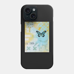 Picture of an original painting, green butterfly Phone Case