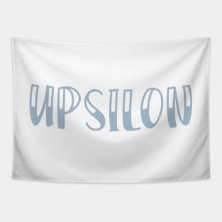 Light Blue Upsilon Letter Tapestry