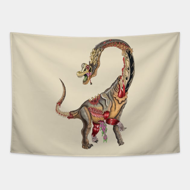 Zombie Brachiosaurus Tapestry by funny_fuse