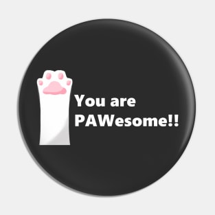 PAWesome White Cat Paw Pin