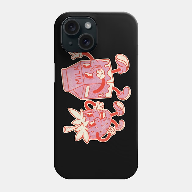 Strawberry milk Phone Case by Sasshhaaaart