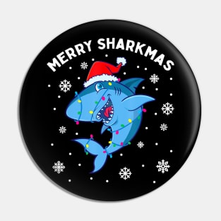 Merry Sharkmas Santa Christmas Sharks Lover Gift for kids Pin