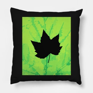 Maple leaf silhouette - Wood sign - The Five Elements Abstract  Symbol Pillow