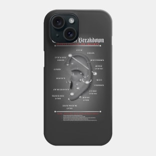 Ear Piercing Chart, Black And Red Phone Case
