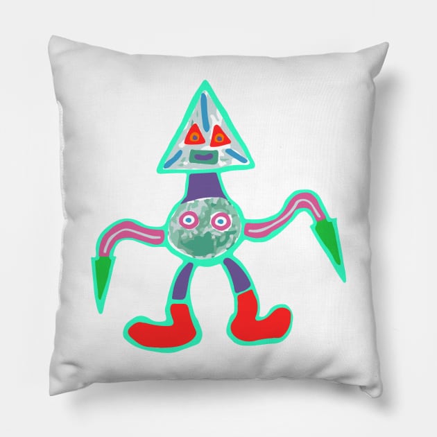 Neon Pointy Grandpapa Pillow by G-Worthy