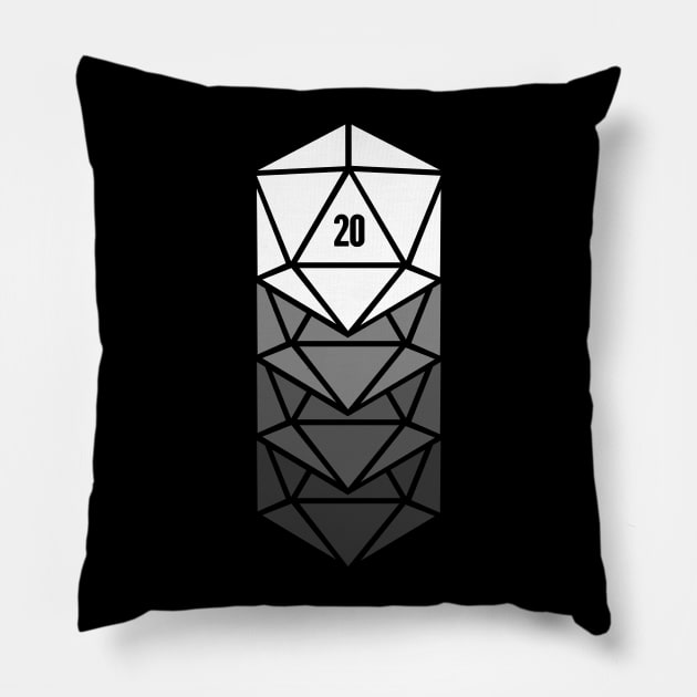 Fading d20 | Roleplaying Board Game Dice Pillow by MeatMan