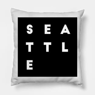 Seattle | Black square letters Pillow