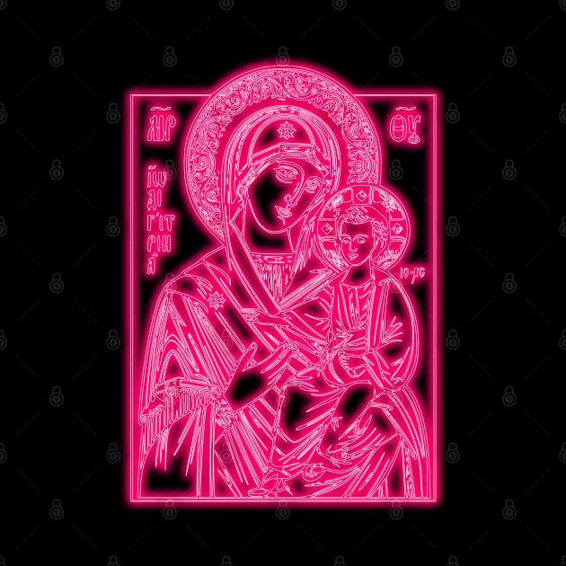 Pink Fluo Icon of Virgin Mary and Jesus Christ by la chataigne qui vole ⭐⭐⭐⭐⭐