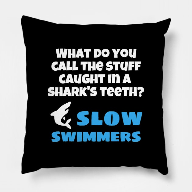 Great White Shark Joke Funny Cute Fish Shirt Shark Week Underwater Nature Travel Scuba Ocean Environment Global Warming Greta Thunberg Sarcastic Motivational Inspirational Birthday Gift Pillow by EpsilonEridani