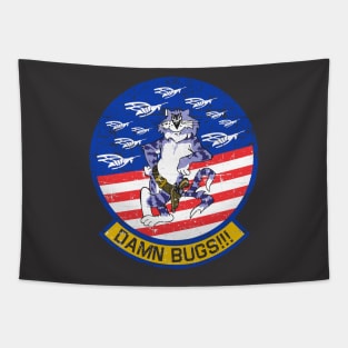 Grumman F-14 Tomcat - Damn Bugs!!! Grunge Style Tapestry