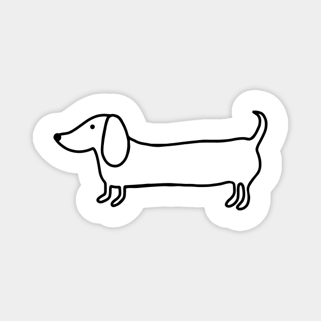 Simple dachshund black drawing Magnet by bigmoments