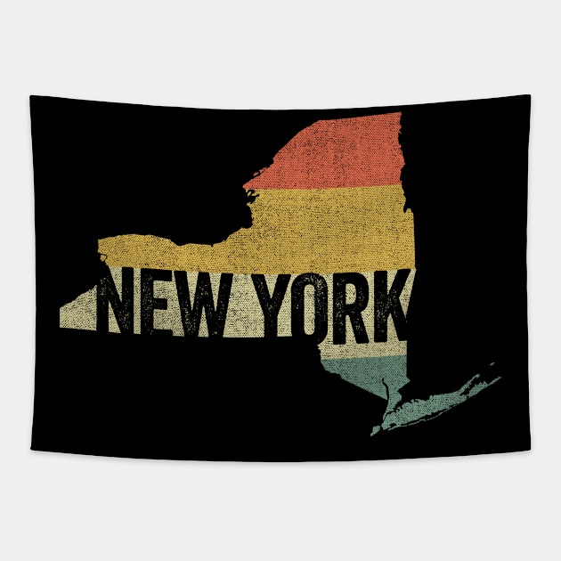 New York Retro 80s Distressed Vintage Sunset Tapestry by Hashtagified