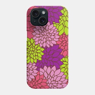 Dahlia Flowers, Colorful Flowers, Floral Pattern Phone Case