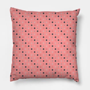 Peachy with gray dots Pillow