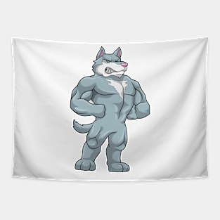 Wolf as Bodybuilder extreme Tapestry