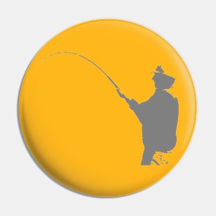 Fisherman grey design Pin