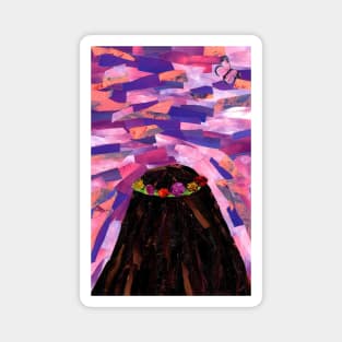 Pink Sunsets and Flower Crowns Magnet