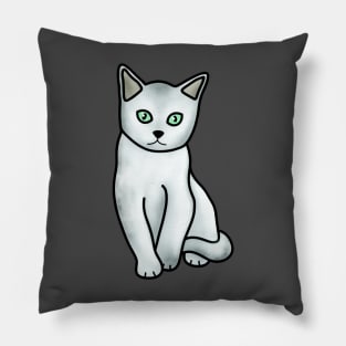 White Cat Pillow