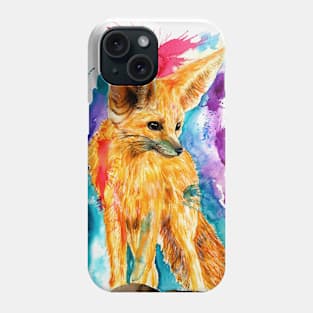 fennec fox watercolor Phone Case