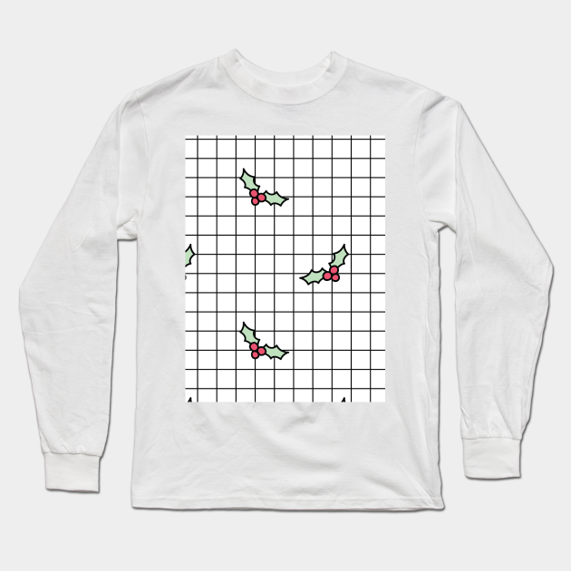 Holly Grid - Christmas - Long Sleeve T-Shirt