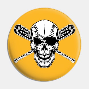 Baseball Pirate Skull Pin