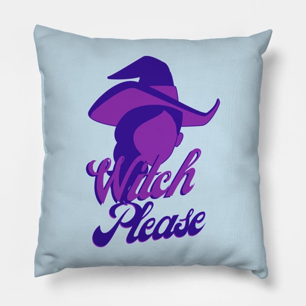 witch please purple Pillow by MGuyerArt