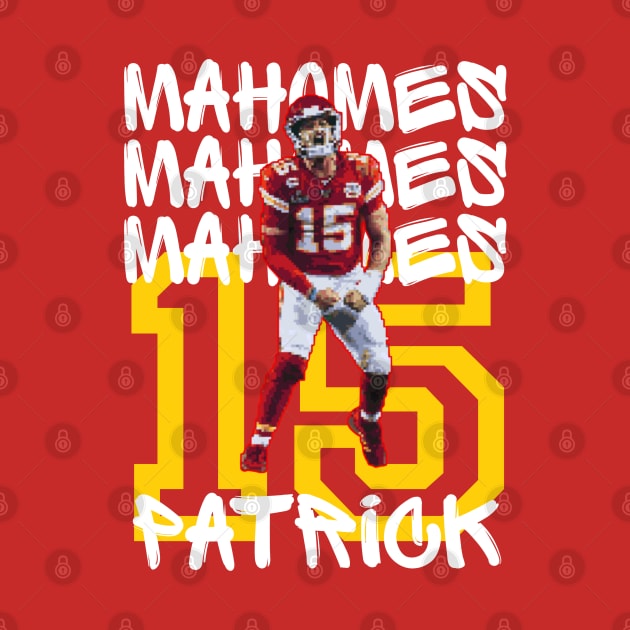 Mahomes chiefs pixel art by Qrstore