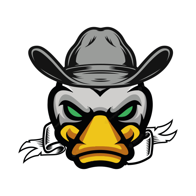 duck in his cowboy hat angry duck by eyoubree