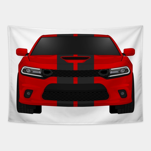 Charger Scat Tor-red + black stripes Tapestry by VENZ0LIC